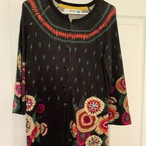 Unique navy/print cardigan